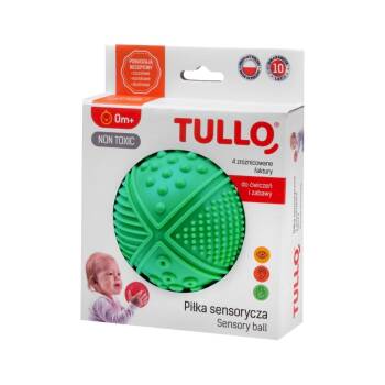 Piłka sensoryczna 4 faktury - kolor zielony + darmowy E-BOOK - 11 zabaw z piłeczkami sensorycznymi