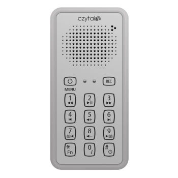 Czytak Plus szaro-srebrny - odtwarzacz audiobooków dla seniora/niewidomych