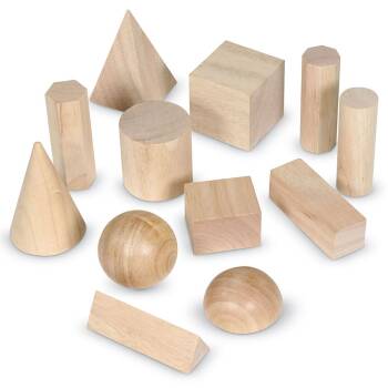 Drewniane bryły geometryczne - zestaw 12 sztuk