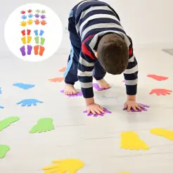 Zestaw kolorowych sensorycznych stóp i dłoni