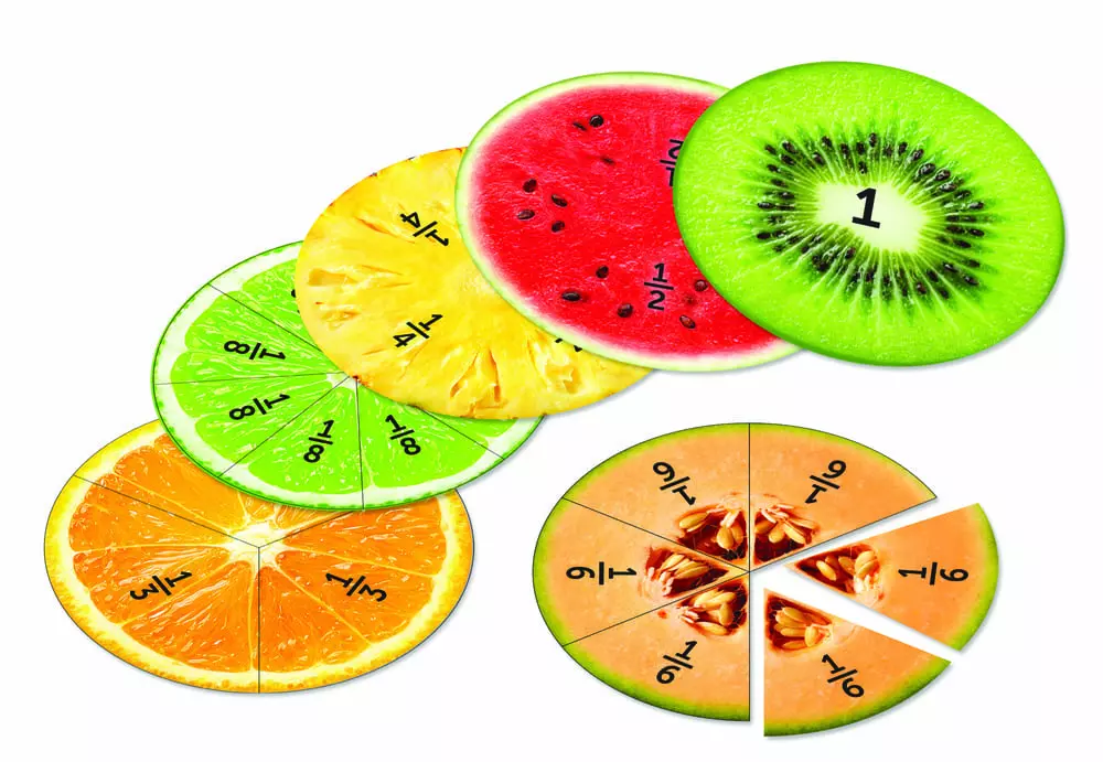 Magnetyczne owoce do nauki ułamków